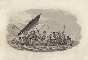 Raft, Gambier Islands by French School