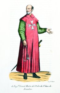 Raymond de Puy, First Grand Master of the Order of St. John of Jerusalem, illustration from History and Costumes of Monastic Orders by Father Helyot, 1842 by French School
