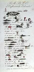 Rebus depicting the Fable of the Child and the Dove, early Nineteenth century by French School