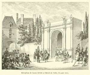 Reception of Louis XVIII at the Hotel de Ville, August 29, 1814 by French School