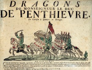 Recruitment Poster of a Regiment of Dragons of Monsignor the Duke of Penthievre