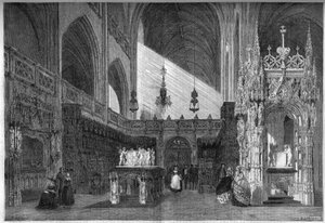 View of the choir of the church of Brou, Ain