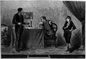 Representation of Nikolai Wassiliewitsch Kobelkoff (1851-1933), Known as the Trunk Artist, in Paris, at Boulevard Saint Martin, Drawing by Gilbert of Nature. Engraving in 