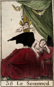 Somnus, god of sleep, resting eternally in a palace, surrounded by winged dreams. From 
