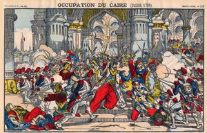 Representation of the revolt of the inhabitants of Cairo against the French occupation led by Bonaparte on 21 October 1798