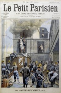 Rescue during a fire by the Firefighters: a moving rescue - in Le Petit Parisien