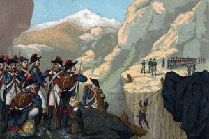 Reserve army campaign in 1800: Passage of the Simplon by General Bethencourt in May 1800.