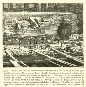 Remains of a twelfth-century house, recently unearthed by excavations for the establishment of the abutment of the new Pont-au-Double