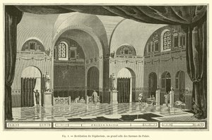 Restoration of the Frigidarium, or Great Hall of the Baths of the Palace by French School