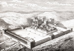 Restored Second Temple, Jerusalem, from Les Merveilles de la Science, 1870 by French School