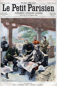 Revolt des Boxers: Un conseil des chefs allied (French, Russian, American, English, Japanese) (ALLIED COUNCIL OF WAR) - in Le Petit Parisien