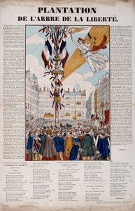 Revolution of 1848: plantation of the Tree of Liberty on 25 March 1848. Engraving of 1848 Paris, Musee Carnavalet