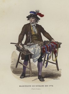 Ribbon Seller, 1774 by French School