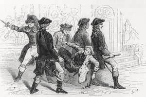 Riot in Rennes, wounded Gentleman, illustration from Bretagne et Vendee, Histoire de la Revolution dans l