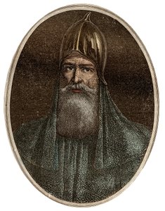 Portrait of Rurik, a Varangian chieftain and founder of Kievan Rus (ca. 830-ca. 879) - New National Encyclopedia by Maurice La Charest - 1870 by French School