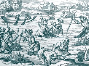 River Fishing by French School