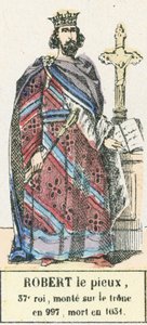 Robert the Pious, 37th King, ascended the throne in 997, died in 1031 by French School