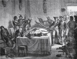 Robespierre Waiting for Execution Having Shot Himself in the Jaw in 1794 by French School