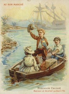 Robinson Crusoe in Rowing Boat by French School