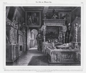 Room at the Hotel de Cluny, Paris, where Mary Tudor spent her period of mourning in 1515 after the death of her husband, King Louis XII of France by French School