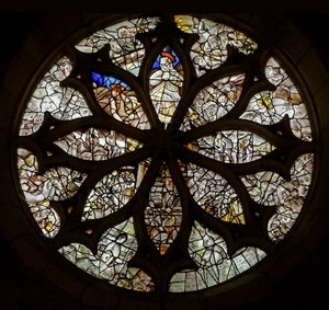 Rose Window Given by Jehan Carera de la Hasse; It Features the Seven Sorrows of the Virgin and New Testament Scenes by French School