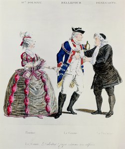 Rosine, Count Almaviva and the Doctor, Scene from Act II Scene 13 of The Barber of Seville by Pierre Augustin Caron de Beaumarchais