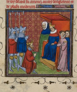 John Baliol before Edward I, illustration from the 