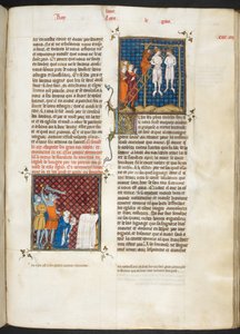 Murder of Charles, Count of Flanders Hanged (Louis VI, Book 20), from Les Grandes Chroniques de France by French School
