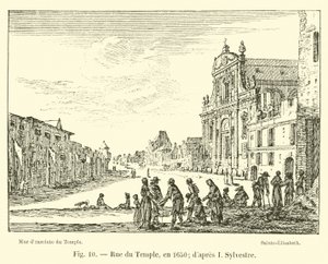 Rue du Temple, in 1650; after I. Sylvestre by French School