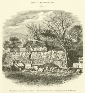 Aztec Ruins of Xochicalco, in Mexico (engraving) by French School