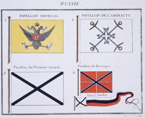 Russian Flags, from a French book of Flags, c.1819 by French School