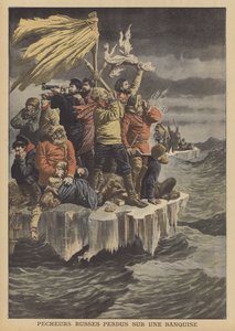 Russian fishermen adrift on an ice floe