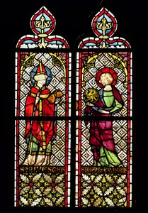 SS. Sylvester and John the Evangelist, from the Collegiate church of Our Lady of the Assumption at Romont, c.1330 by French School