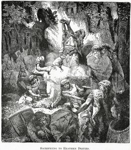 Sacrificing to Heathen Deities, c.1890 by French School