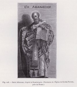 Saint Athanasius; after Domenichino, Paintings of the Church of Grotta-Ferrata, near Rome (engraving) by French School