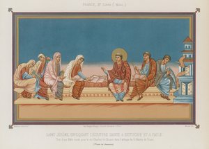 Saint Jerome explaining the Holy scripture