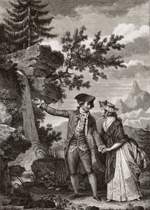 Saint Preux and Julie - engraving of 1793 for 