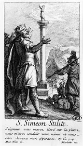Saint Simeon Stylite on his Column by French School