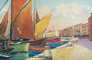 Saint Tropez: Voilier au port by French School
