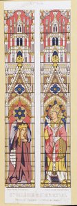 Saint Valerie, Virgin and Martyr in Limoges and Saint Martial, Bishop of Limoges, Patrons of Aquitaine. Facsimile Reproducing the Stained Glass Windows of the Cathedral of Limoges by French School