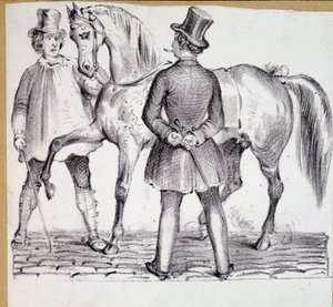 Sale of a horse by French School