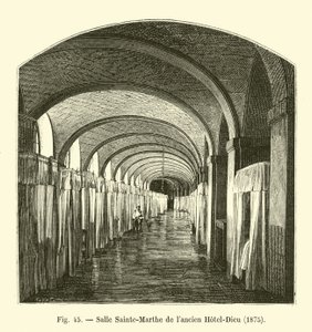 Sainte-Marthe Hall of the old Hotel-Dieu, 1875 by French School