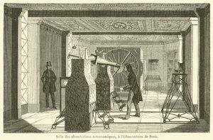 Astronomical Observation Room, at the Paris Observatory (engraving) by French School