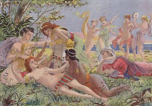 Sappho in Lesbos by French School