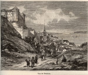 Saumur department of Maine-et-Loire, in the region Pays de la Loire - engraving in France illustree: geography, history, statistical administration by V.-A. Malt-Brown. 1884