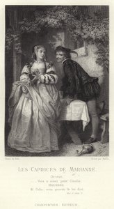 Scene from Les Caprices de Marianne, a play by Alfred de Musset by French School