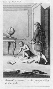 Scene from the childhood of Blaise Pascal (1623-62) early 19th century by French School