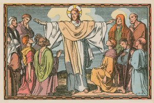 Scene from the Life of Jesus (coloured engraving)