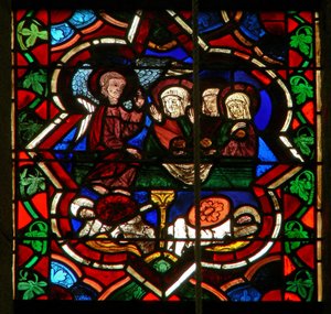 Scene depicting the three Marys at the Resurrection tomb