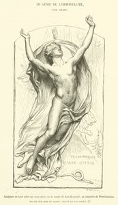 High Relief Sculpture to be Placed on the Tomb of Jean Reynaud, at Pere-Lachaise Cemetery (engraving) by French School